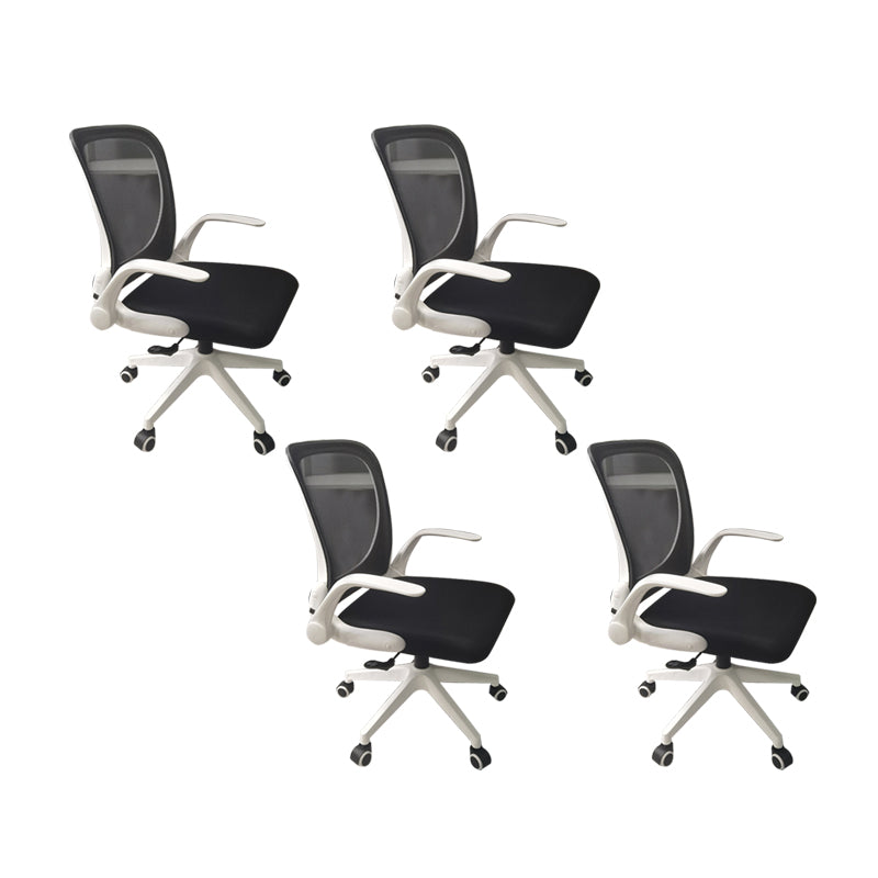 Modern Desk Chair Mesh Conference Chair Mid-Back Chair with Wheels