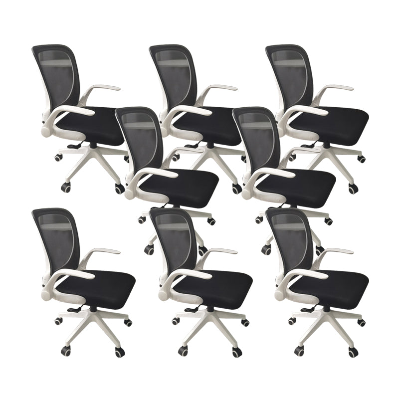 Modern Desk Chair Mesh Conference Chair Mid-Back Chair with Wheels