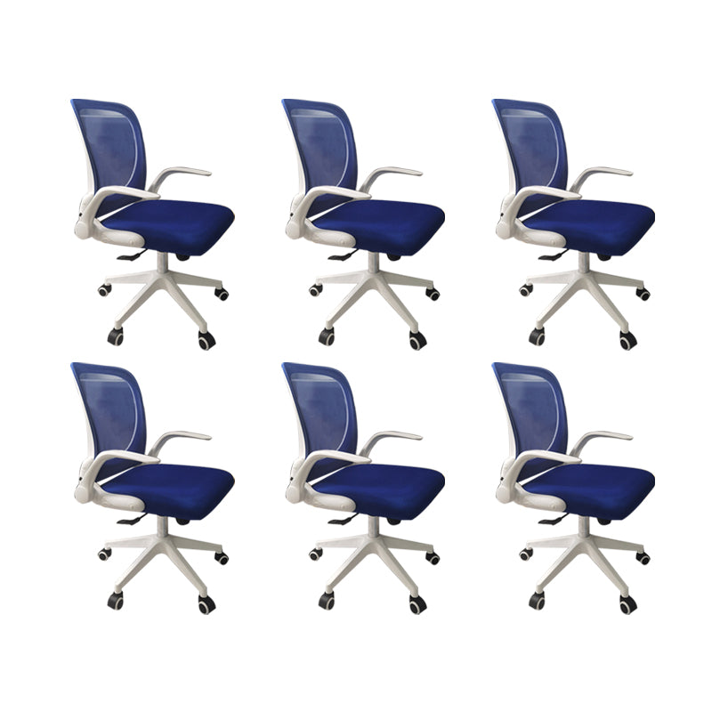 Modern Desk Chair Mesh Conference Chair Mid-Back Chair with Wheels