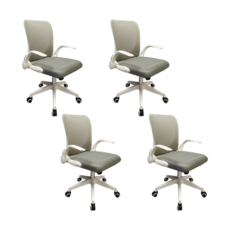 Modern Desk Chair Mesh Conference Chair Mid-Back Chair with Wheels