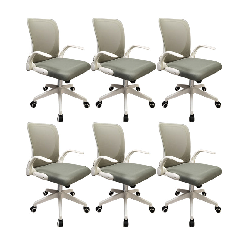 Modern Desk Chair Mesh Conference Chair Mid-Back Chair with Wheels