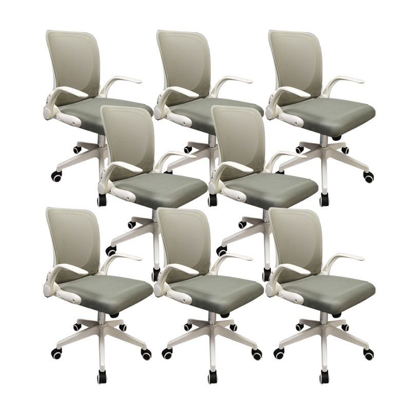 Modern Desk Chair Mesh Conference Chair Mid-Back Chair with Wheels