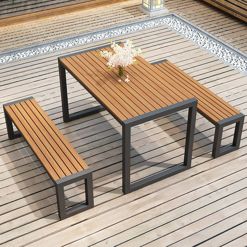 Industrial Dining Set 1/3 Pieces Reclaimed Wood Dining Table Set for Outdoor