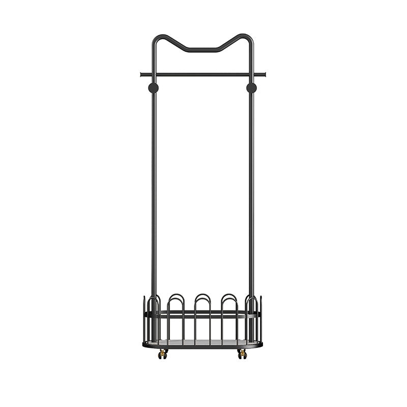 Gorgeous Metal Coat Rack Designer Storage Basket Coat Rack with Castors