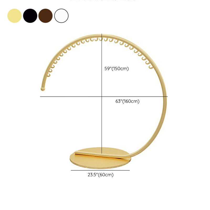 Luxurious Metallic Round Coat Hanger Free Standing Hooks Design Coat Rack