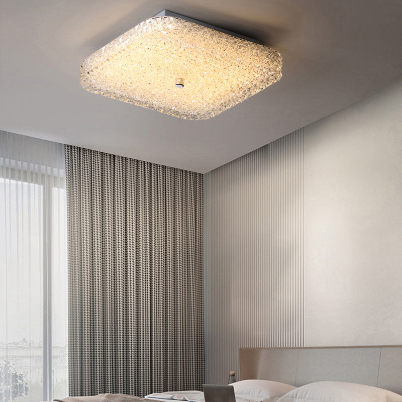 Crystal Drum Flush Mount Light Simplicity Flush Ceiling Light