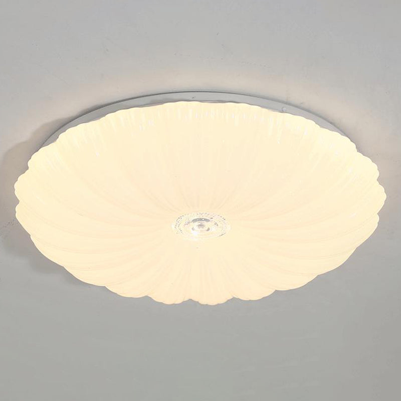 LED Modern Metal Flush Mount Shell Shape Ceiling Light with Acrylic Shade for Living Room