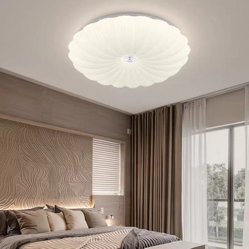 LED Modern Metal Flush Mount Shell Shape Ceiling Light with Acrylic Shade for Living Room