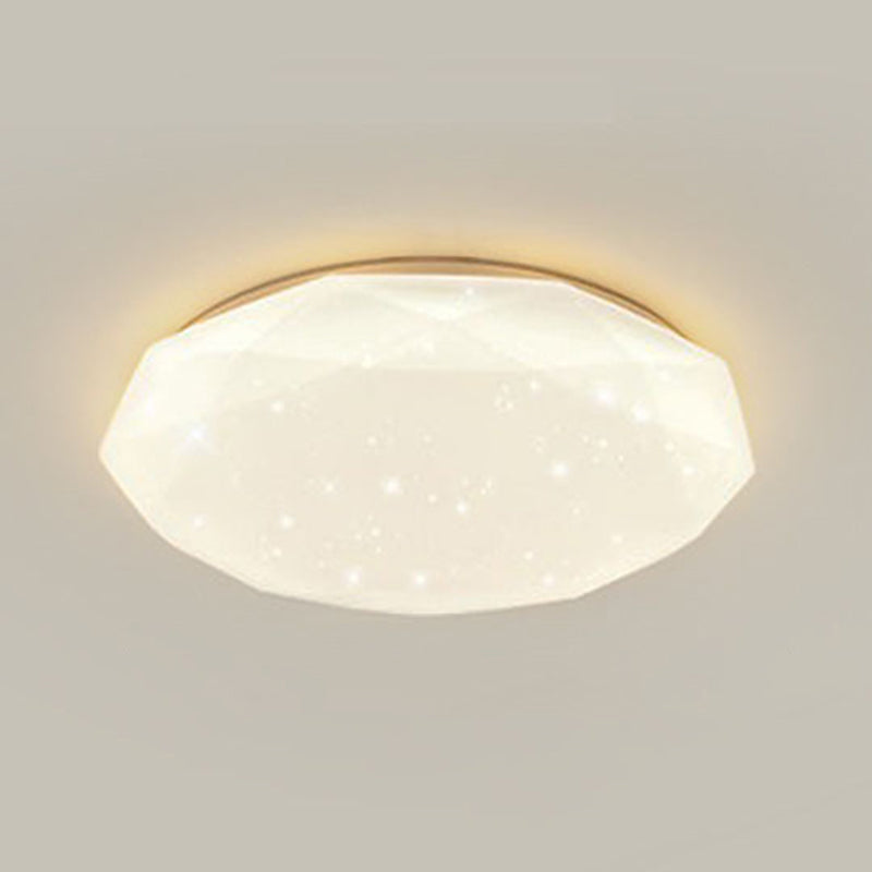 LED Modern Metal Flush Mount Polygon Shape Ceiling Lamp with Acrylic Shade for Living Room