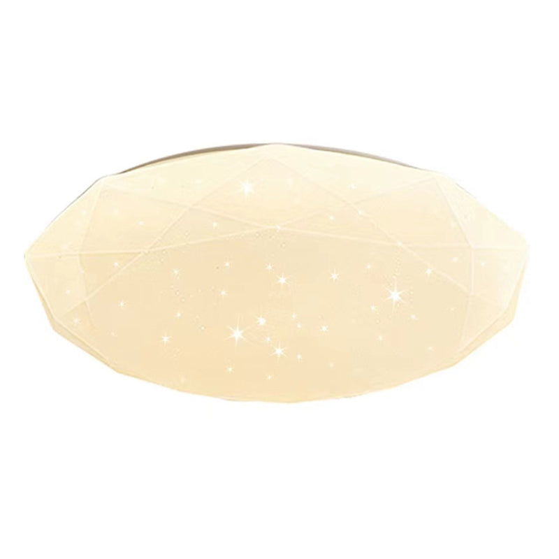 LED Modern Metal Flush Mount Polygon Shape Ceiling Lamp with Acrylic Shade for Living Room