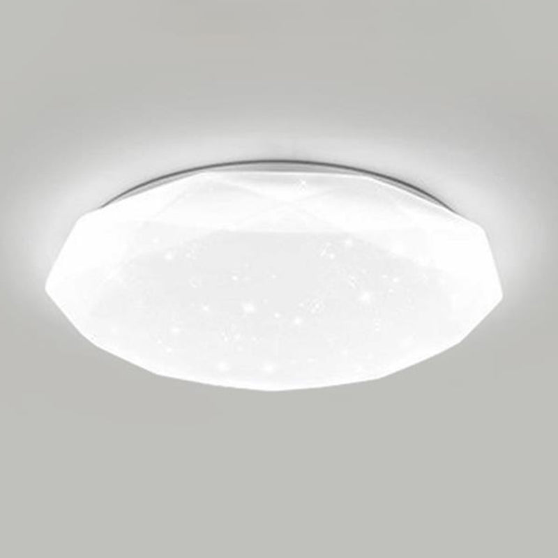 LED Modern Metal Flush Mount Polygon Shape Ceiling Lamp with Acrylic Shade for Living Room