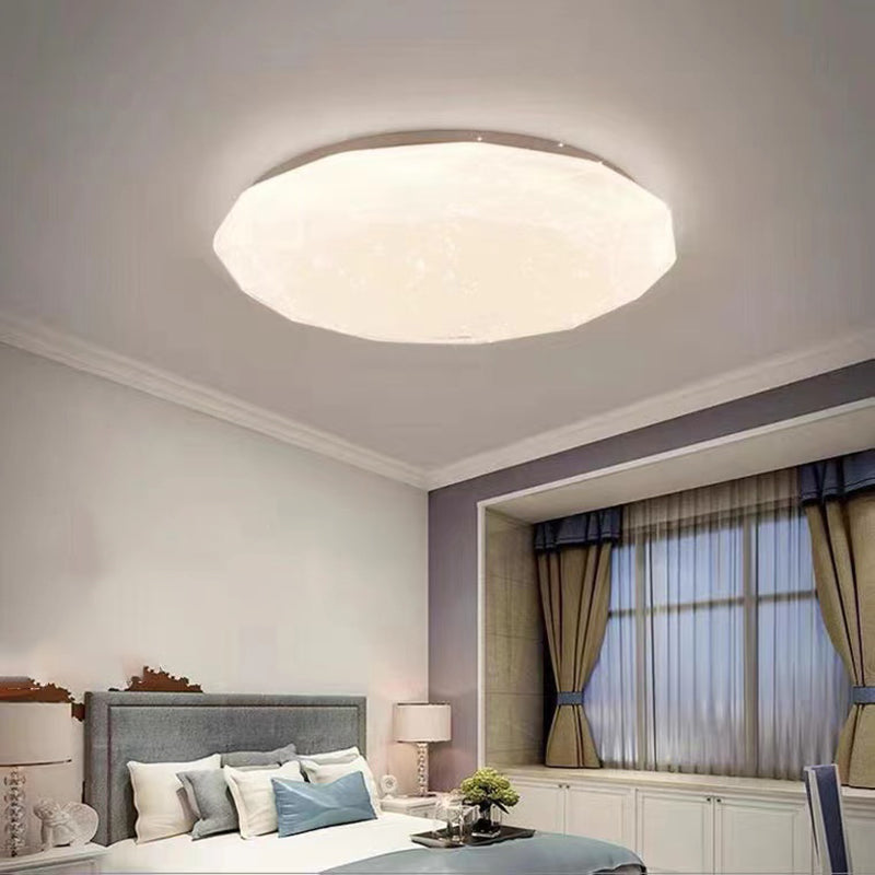 LED Modern Metal Flush Mount Polygon Shape Ceiling Lamp with Acrylic Shade for Living Room