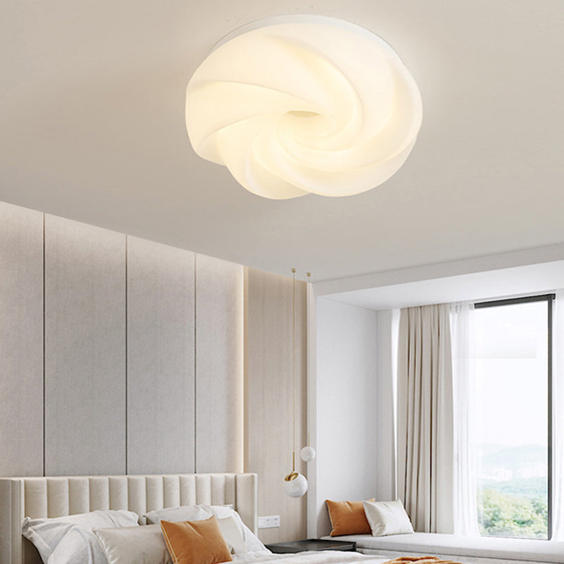 Modern LED Metal Flush Mount Flower Shape Ceiling Light with Acrylic Shade for Living Room