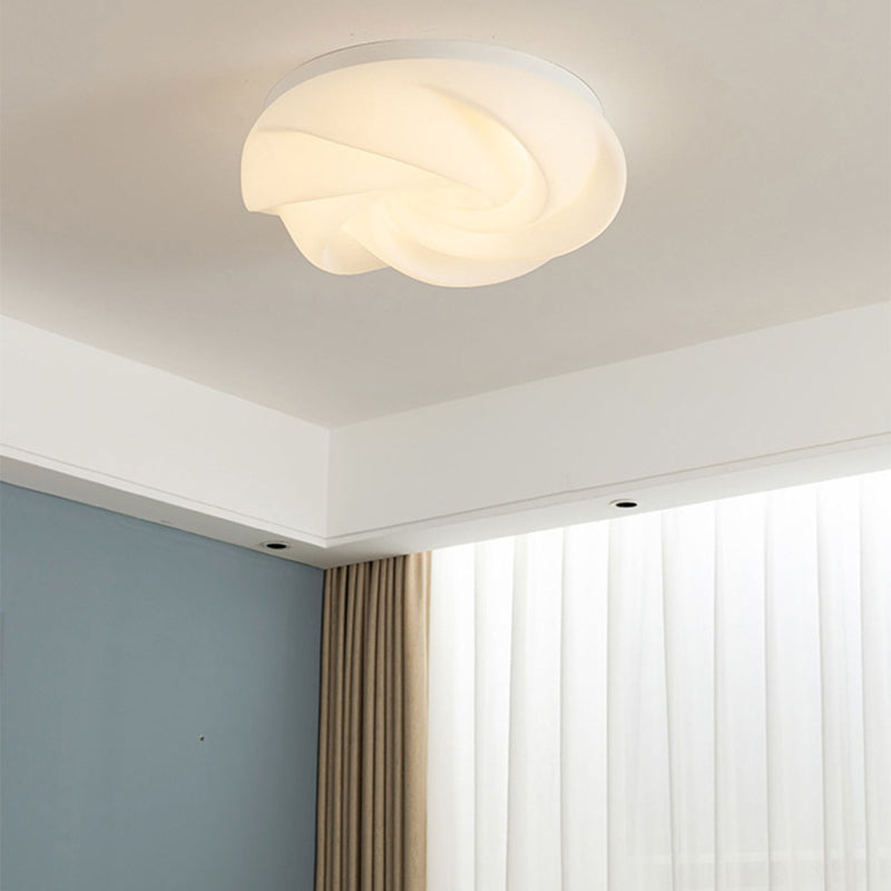 Modern LED Metal Flush Mount Flower Shape Ceiling Light with Acrylic Shade for Living Room