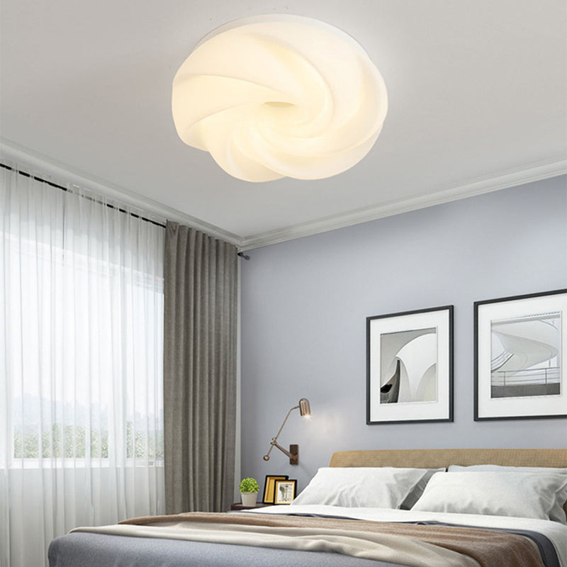 Modern LED Metal Flush Mount Flower Shape Ceiling Light with Acrylic Shade for Living Room