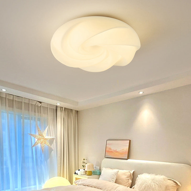 Modern LED Metal Flush Mount Flower Shape Ceiling Light with Acrylic Shade for Living Room