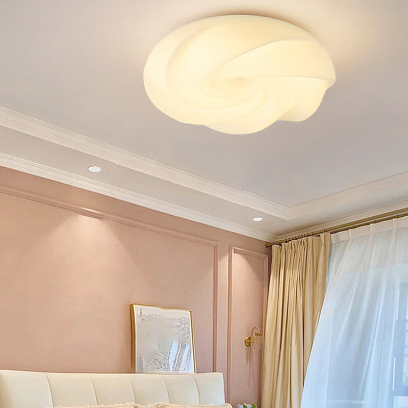 Modern LED Metal Flush Mount Flower Shape Ceiling Light with Acrylic Shade for Living Room