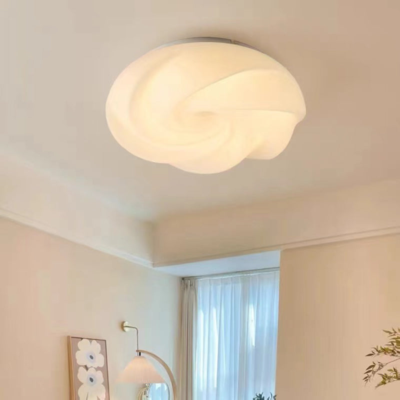 Modern LED Metal Flush Mount Flower Shape Ceiling Light with Acrylic Shade for Living Room