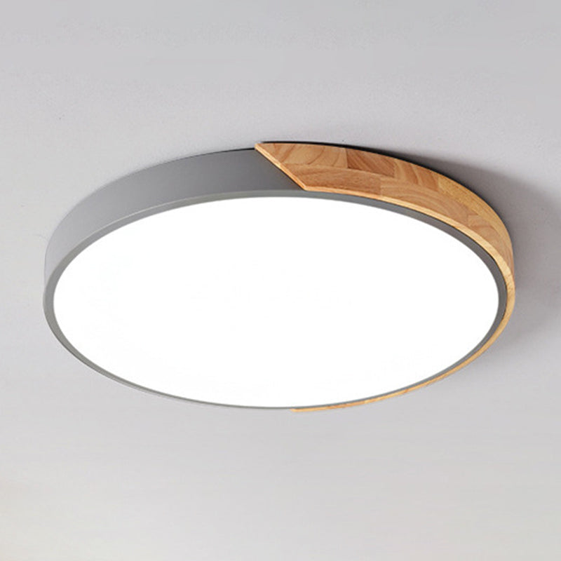 Drum Flush Mount Contemporary 1 Light Metal Flush Ceiling Light Fixture