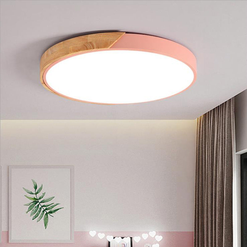 Drum Flush Mount Contemporary 1 Light Metal Flush Ceiling Light Fixture