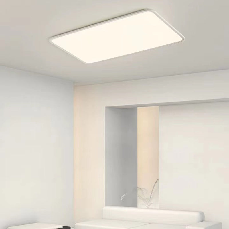 LED Modern Metal Flush Mount Rectangle Shape Ceiling Light with Acrylic Shade