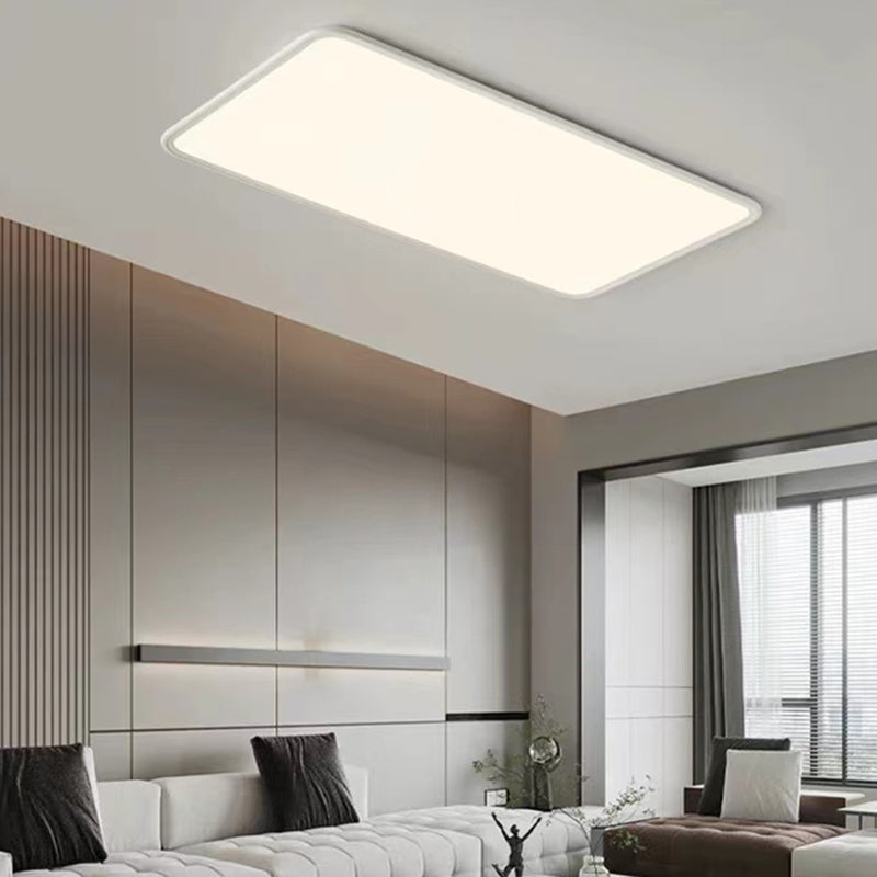 LED Modern Metal Flush Mount Rectangle Shape Ceiling Light with Acrylic Shade