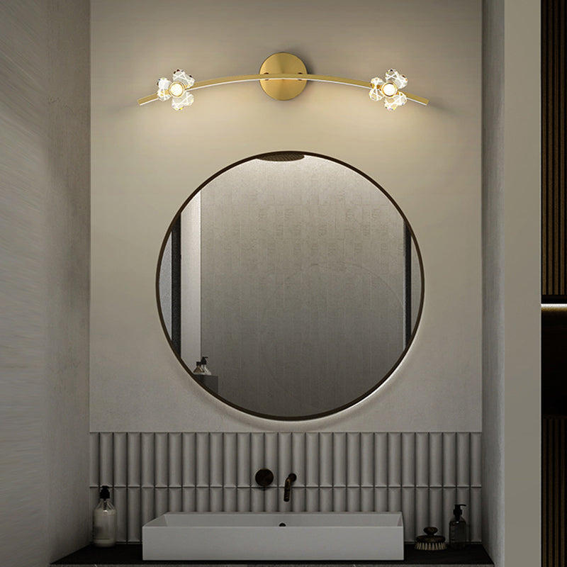 Ultra-Contemporary Vanity Lights Brass LED Wall Light Fixtures for Bathroom