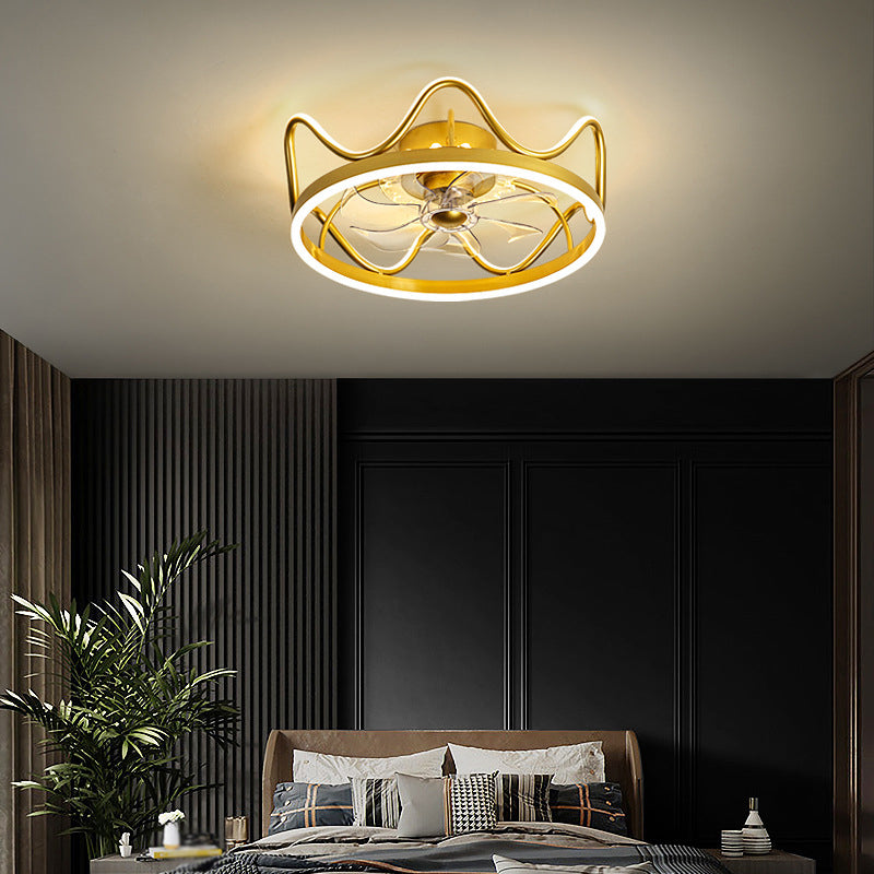 Nordic Style Ceiling Fan Lamp Geometry Shape Ceiling Fan Light for Children's Room