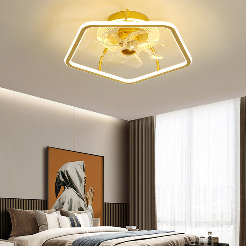 Nordic Style Ceiling Fan Lamp Geometry Shape Ceiling Fan Light for Children's Room