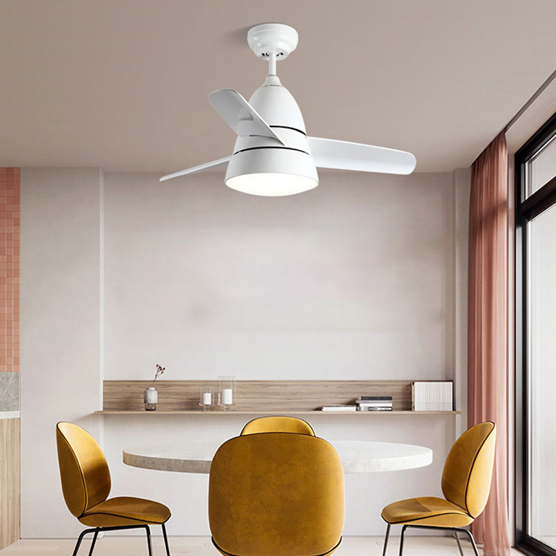 Modern Simple Ceiling Fan Lamp Cone Shape LED Ceiling Fan Light for Bedroom