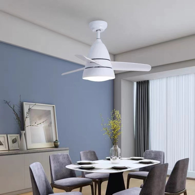 Modern Simple Ceiling Fan Lamp Cone Shape LED Ceiling Fan Light for Bedroom