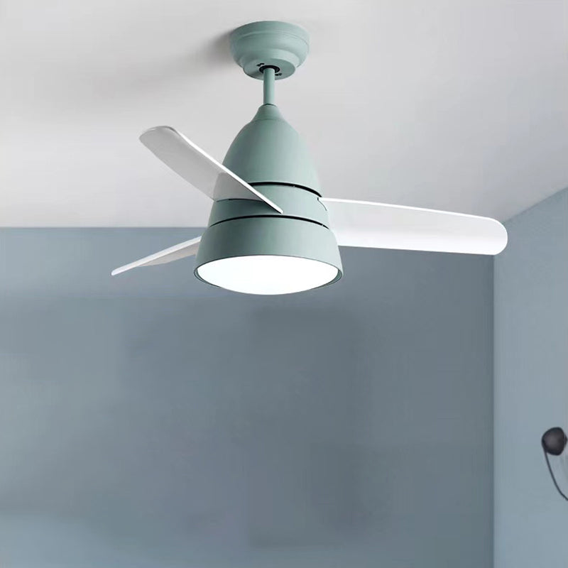 Modern Simple Ceiling Fan Lamp Cone Shape LED Ceiling Fan Light for Bedroom