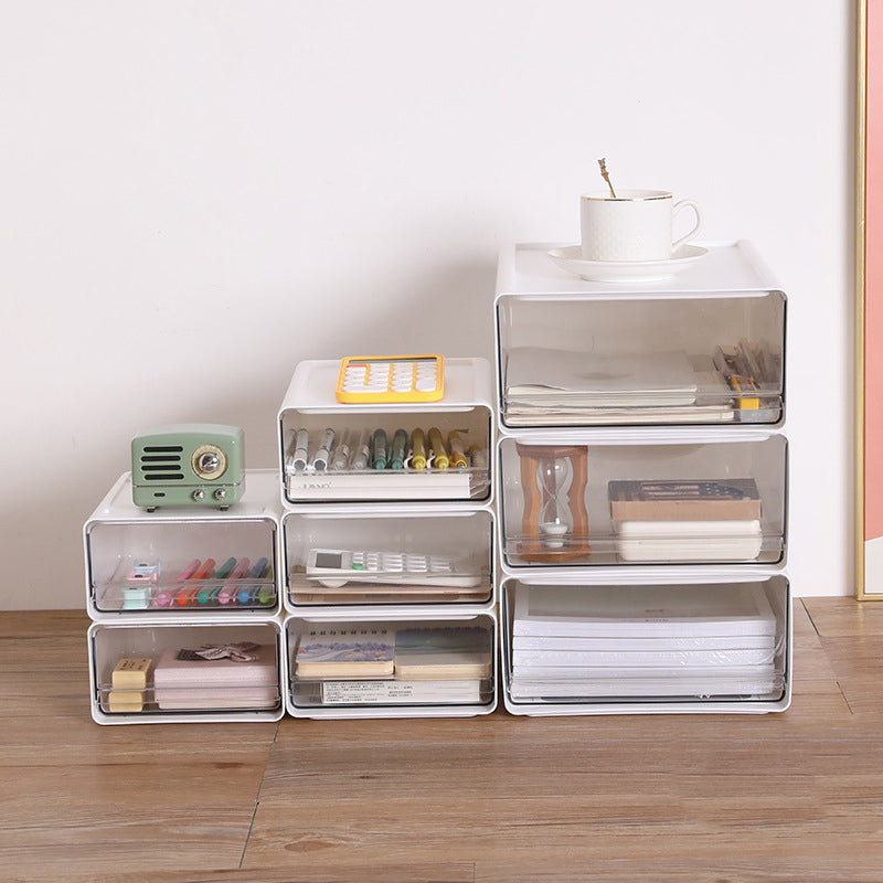 Lateral Filing Cabinet Transparent Drawers Plastic Simple Filing Cabinet