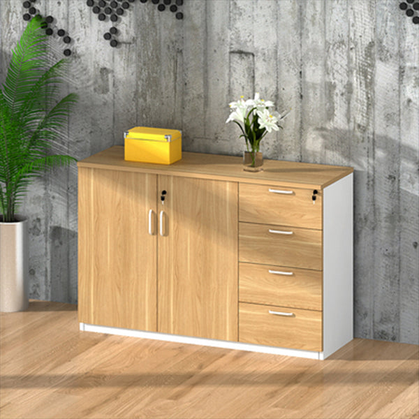 Nordic Style File Cabinets Solid Wood Horizontal File Cabinet with Key Lock