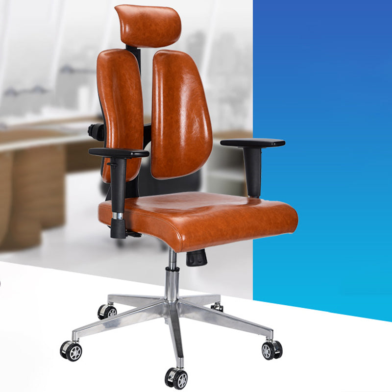 Modern Desk Chair Leather Executive Chair High-Back Chair in Brown