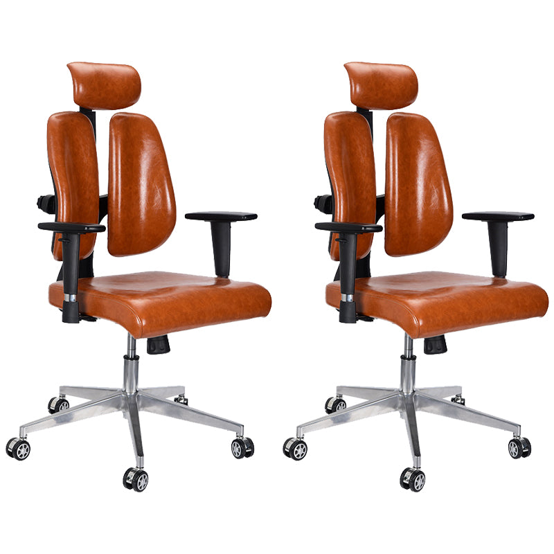 Modern Desk Chair Leather Executive Chair High-Back Chair in Brown