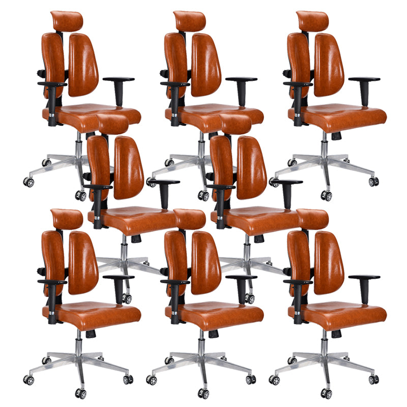 Modern Desk Chair Leather Executive Chair High-Back Chair in Brown