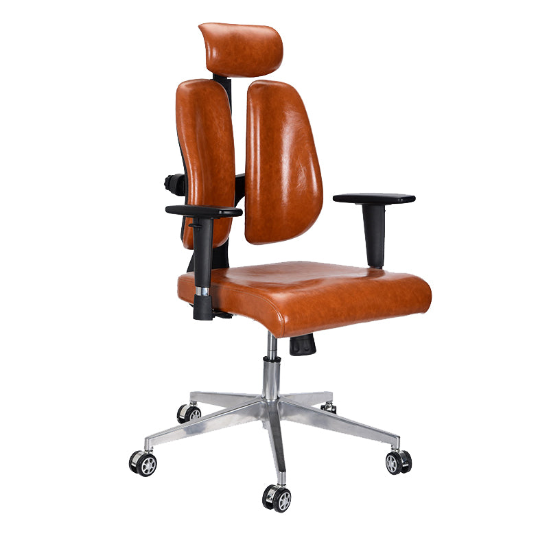 Modern Desk Chair Leather Executive Chair High-Back Chair in Brown