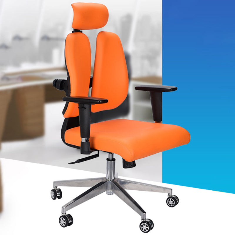 Modern Desk Chair Leather Executive Chair High-Back Chair in Orange