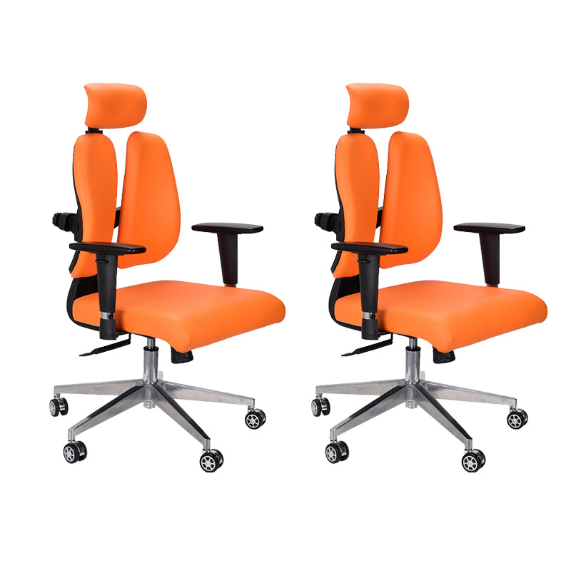 Modern Desk Chair Leather Executive Chair High-Back Chair in Orange