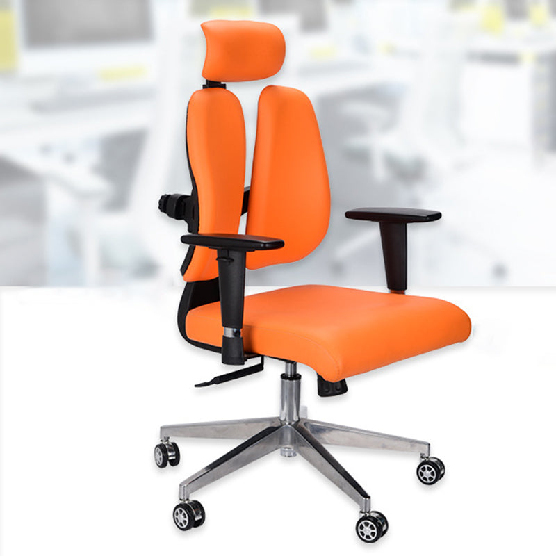 Modern Desk Chair Leather Executive Chair High-Back Chair in Orange