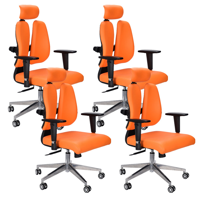 Modern Desk Chair Leather Executive Chair High-Back Chair in Orange