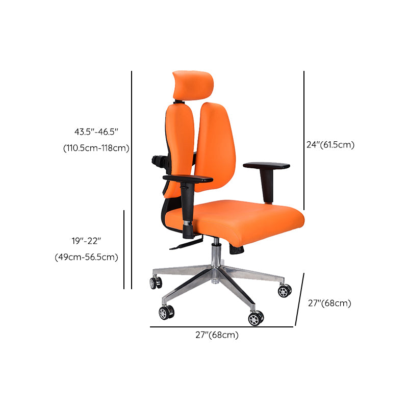 Modern Desk Chair Leather Executive Chair High-Back Chair in Orange