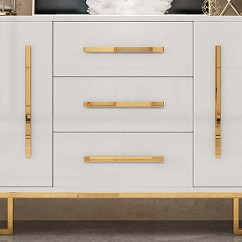 Glam Sideboard Buffet 3 Drawers and 2 Doors Cabinets Matte High Gloss Sideboard