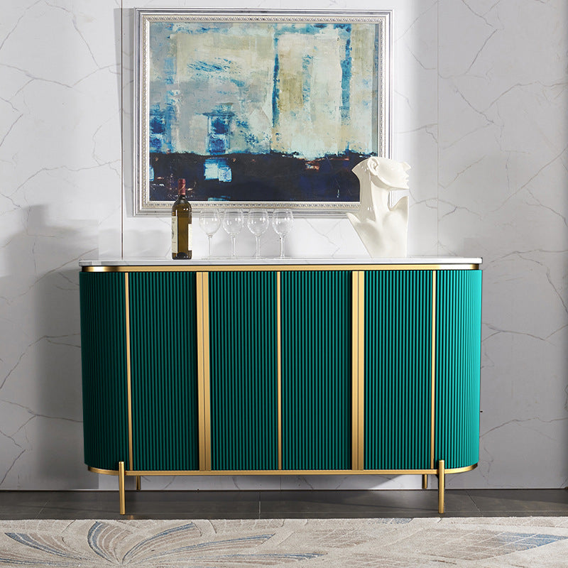 Contemporary Dining Buffet Marble Sideboard Table with Cabinets