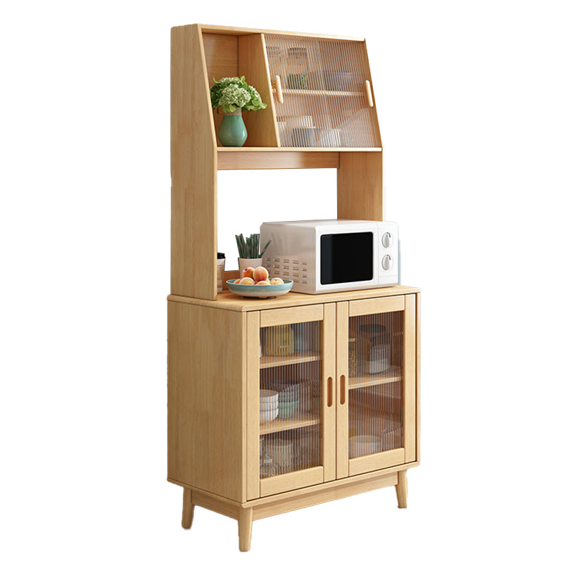 Contemporary Sideboard Solid Wood Dining Buffet with Drawers and Cabinets