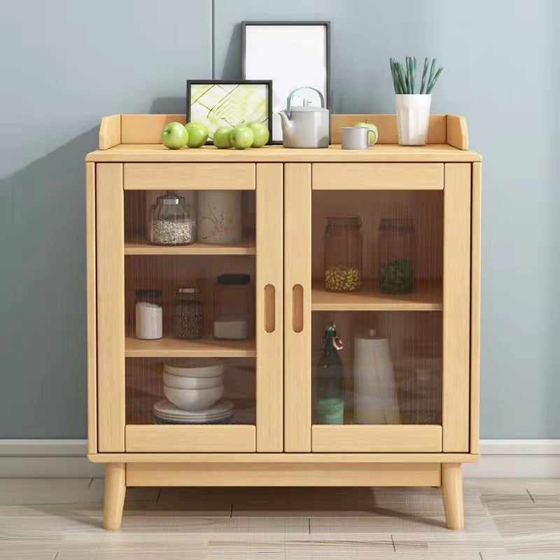 Contemporary Sideboard Solid Wood Dining Buffet with Drawers and Cabinets