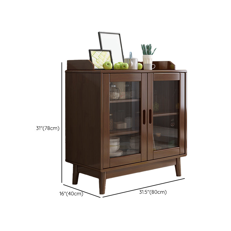 Contemporary Sideboard Solid Wood Dining Buffet with Drawers and Cabinets