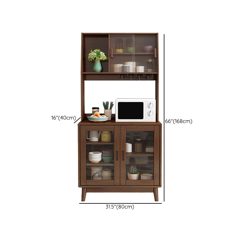 Contemporary Sideboard Solid Wood Dining Buffet with Drawers and Cabinets