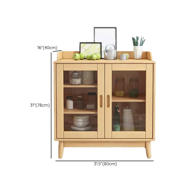 Contemporary Sideboard Solid Wood Dining Buffet with Drawers and Cabinets